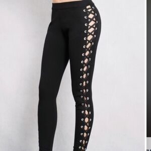 Lace up blacl leggings